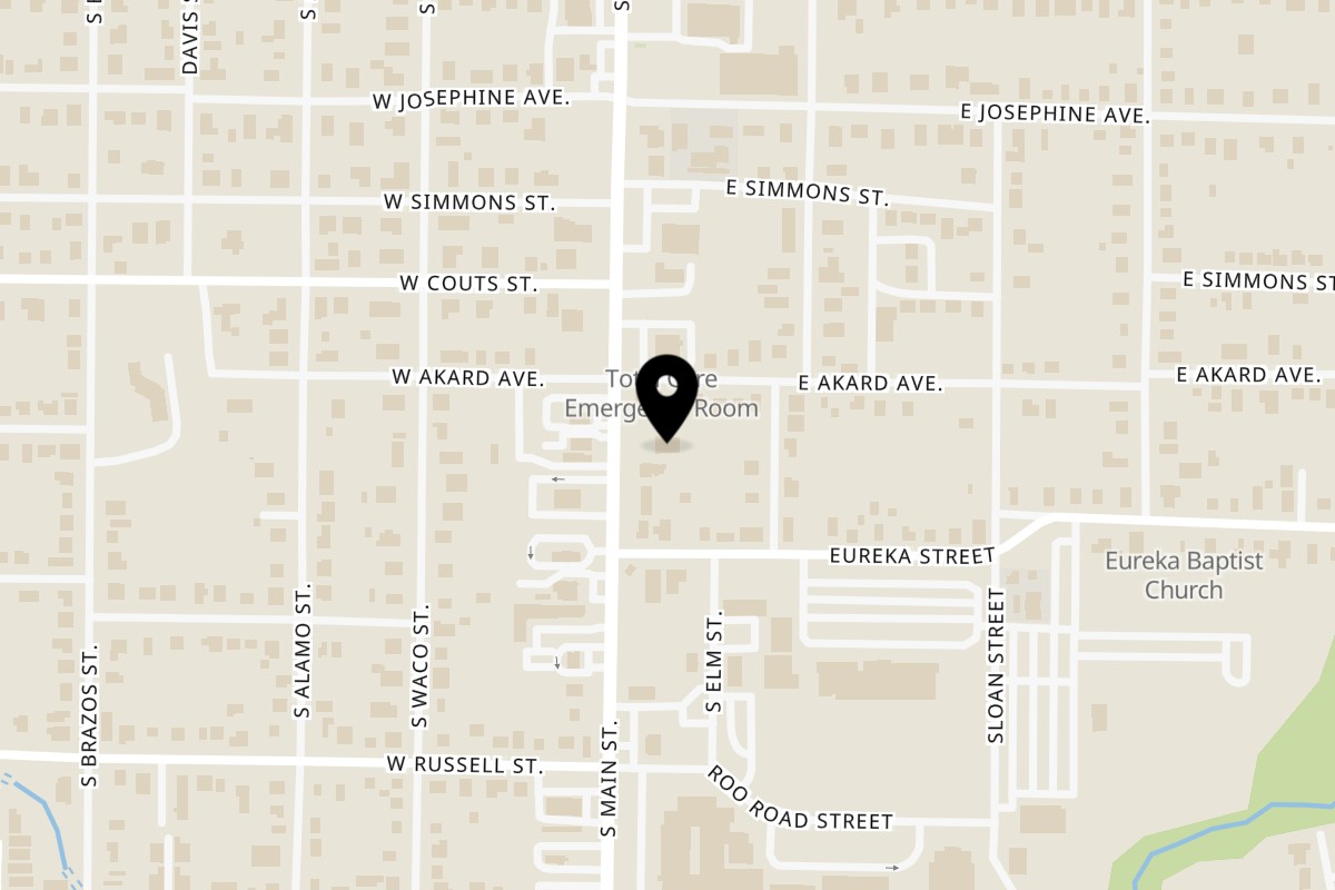 Map showing the location of Pastafina Pastafina Weatherford on 807 S. Main Street in Weatherford